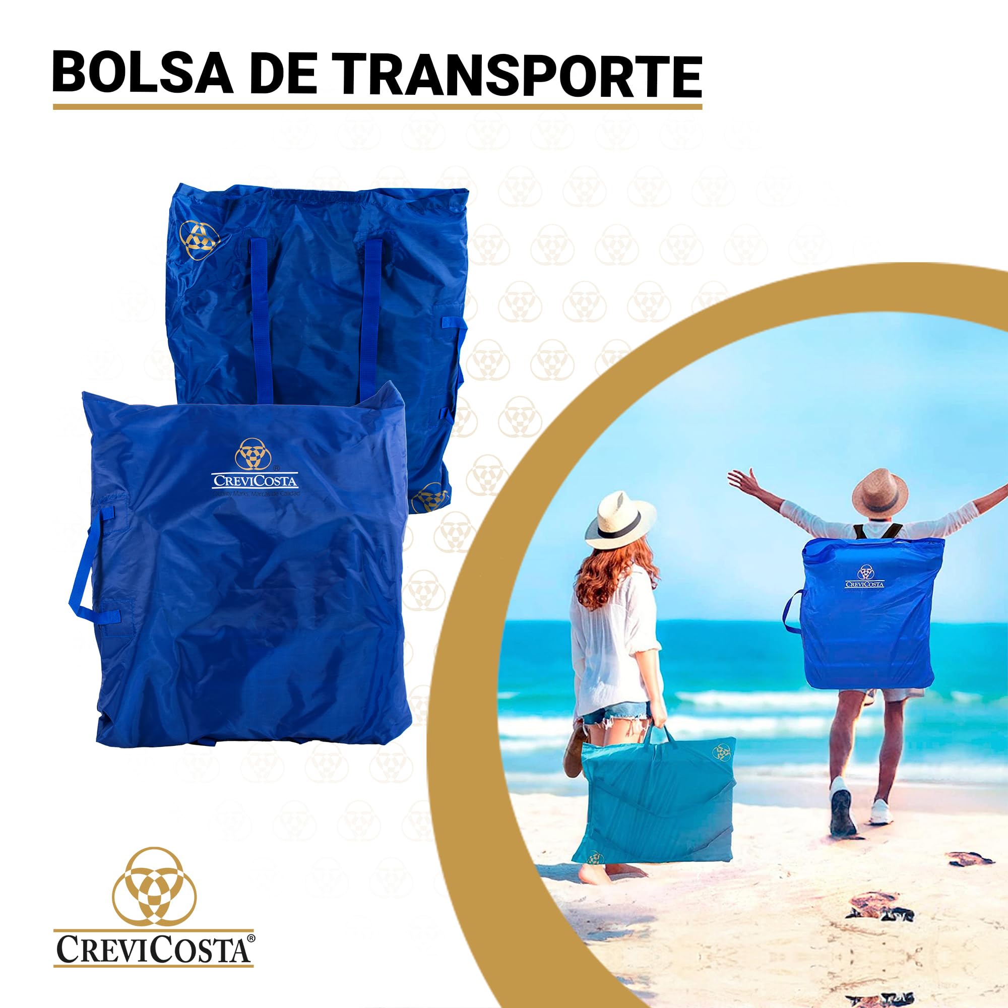CREVICOSTA QUALITY MARK MARCAS DE CALIDAD - Lavanda 12009 - Silla de Playa Plegable con reposabrazos y 7 Posiciones de Descanso. (Orgullo)