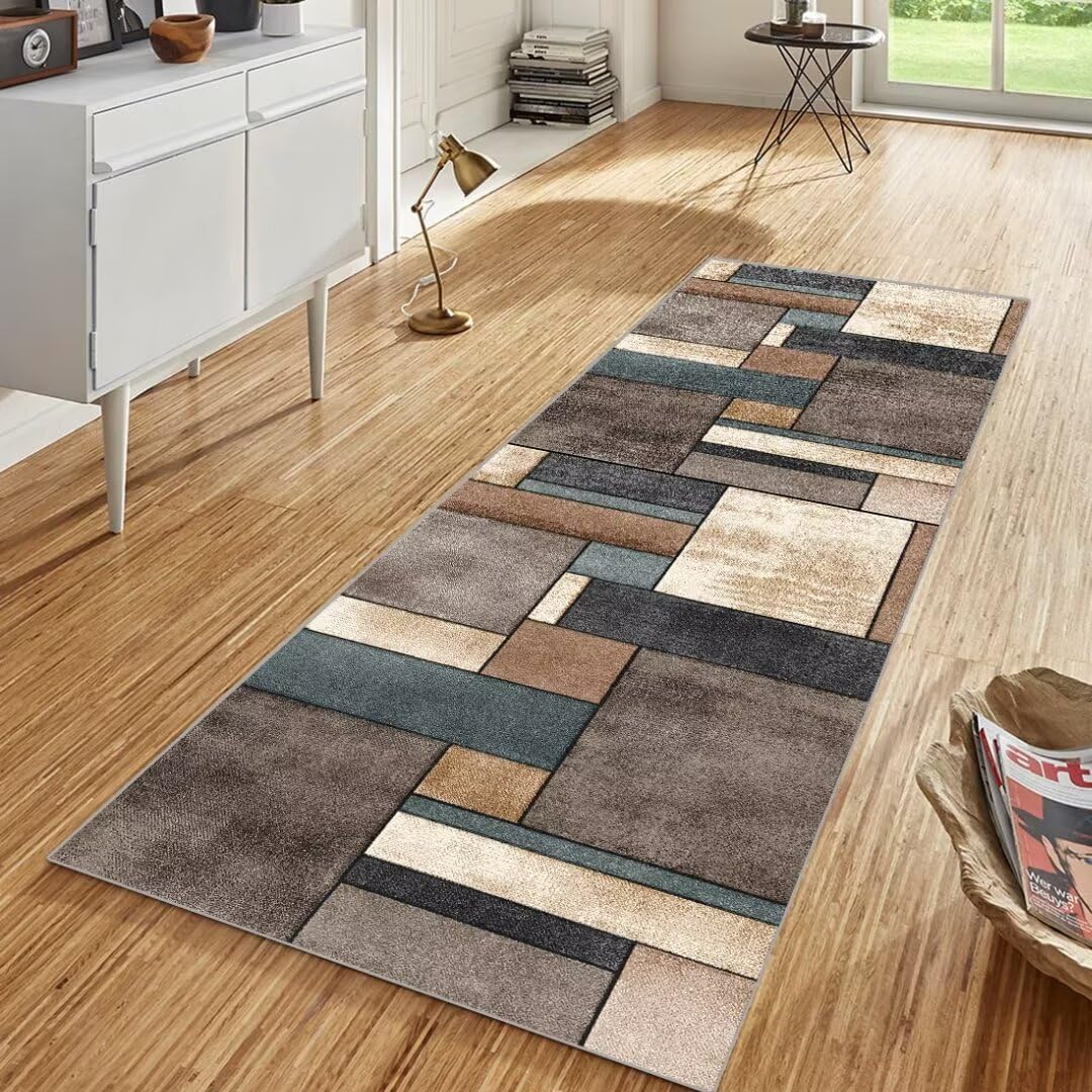 Tapis de Passage Couloir Cuisine Boho Long Vintage Classique 70x140cm Bohème au Metre Antidérapant Lavable Absorbant pour Salon Chambre Personnalisable