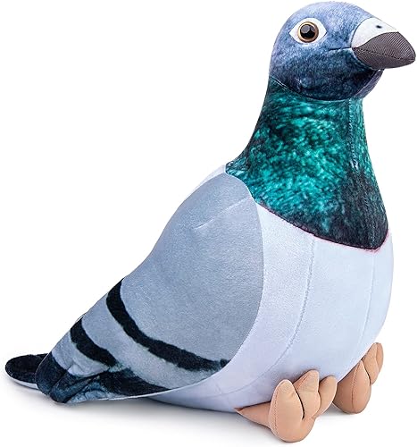 Juguete de peluche de paloma blanca de simulación, paloma de roca de 10 pulgadas, linda paloma como regalo para niños (cuervo grande)