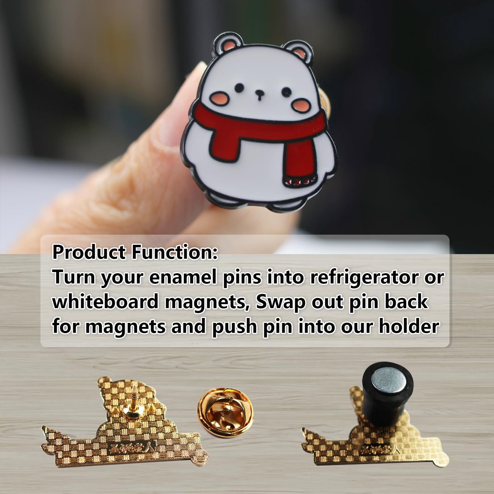 30 magnetische Stecknadeln für Emaille-Pins (schwarz), wandelt Pins in Kühlschrankmagnete um und legt Ihre Pins auf den Kühlschrank für saisonale Dekorationen und Geschenke, Emaille-Pins nicht im