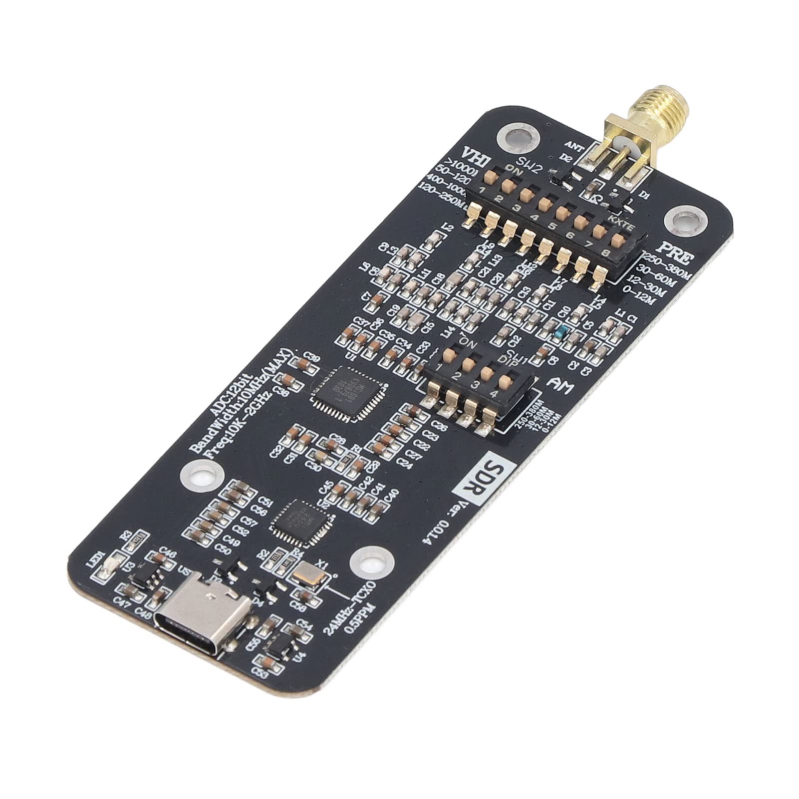 Ricevitore SDR, RSP1 Scheda Modulo Radio a 12 Bit Definita dal Software Ricevitore Sintonizzatore USB 10 KHz 2 GHz Ricevitore Radioamatore per Modulazione