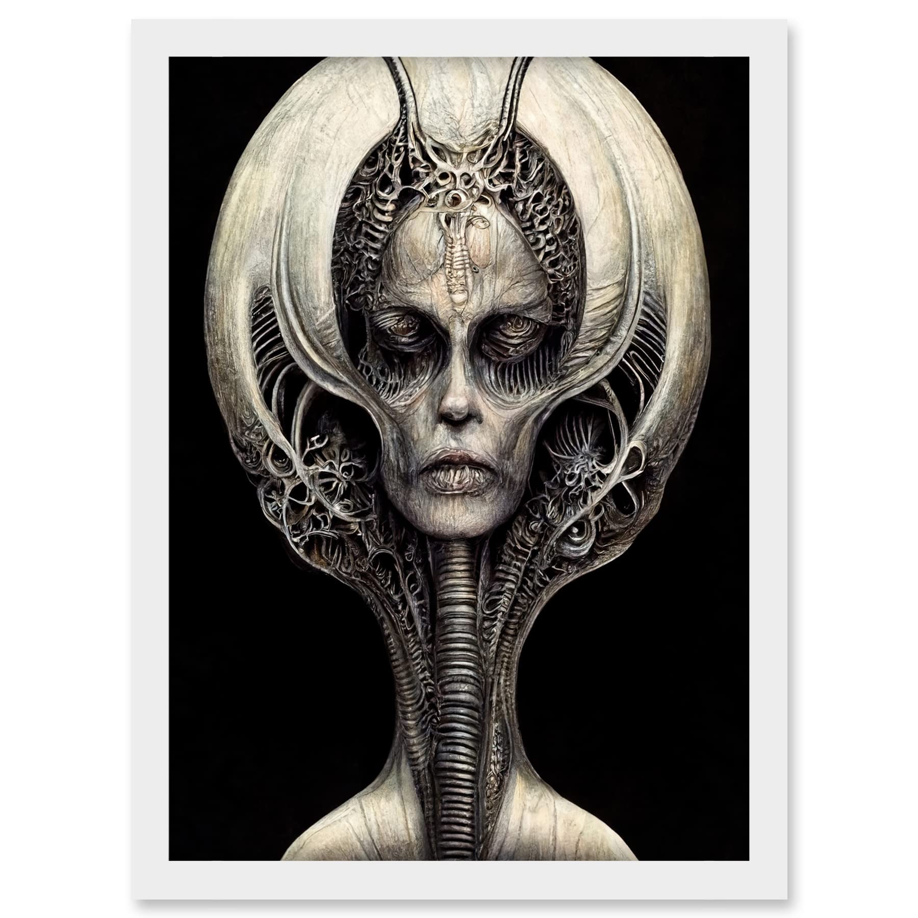 Doppelganger33 LTD Alien Queen Gothic Illustration Artwork Framed A3 Wall Art Print