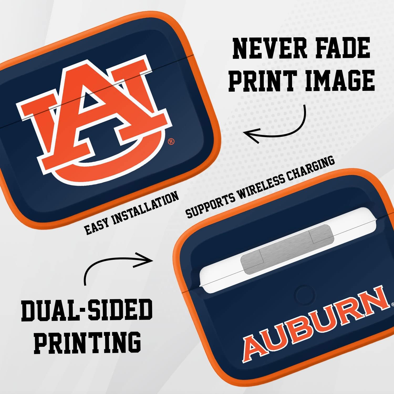 Affinity Bands Auburn Tigers HDX Case Cover Compatible with Apple AirPods Pro 1 & 2 (Classic)