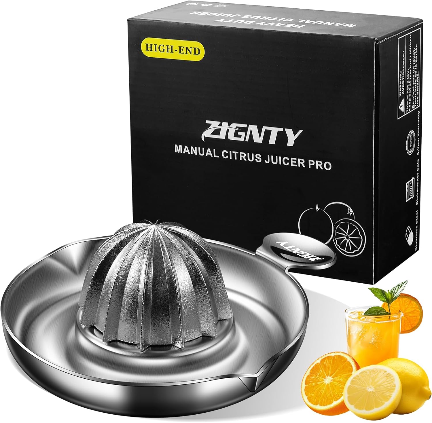Lemon Squeezer Stainless Steel, Heavy Duty Hand Manual Citrus Juicer, Premium Orange Lime Fruit Squeezer, Robust Reamer Rotation 2 Pour Spout 200ML Container, Dishwasher Safe(5-Year Warranty) Lemon Squeezer Stainless Steel, Heavy Duty Hand Manual Citrus Juicer, Premium Orange Lime Fruit Squeezer, Robust Reamer Rotation 2 Pour Spout 200ML Container, Dishwasher Safe(5-Year Warranty)