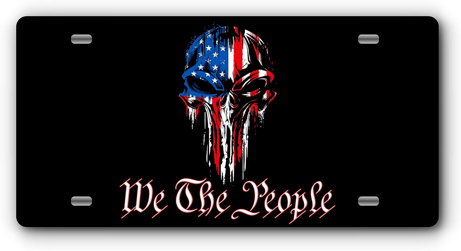 Placa de matrícula patriótica de aluminio para la parte delantera de camiones y automóviles, fabricada en los Estados Unidos, ajuste universal