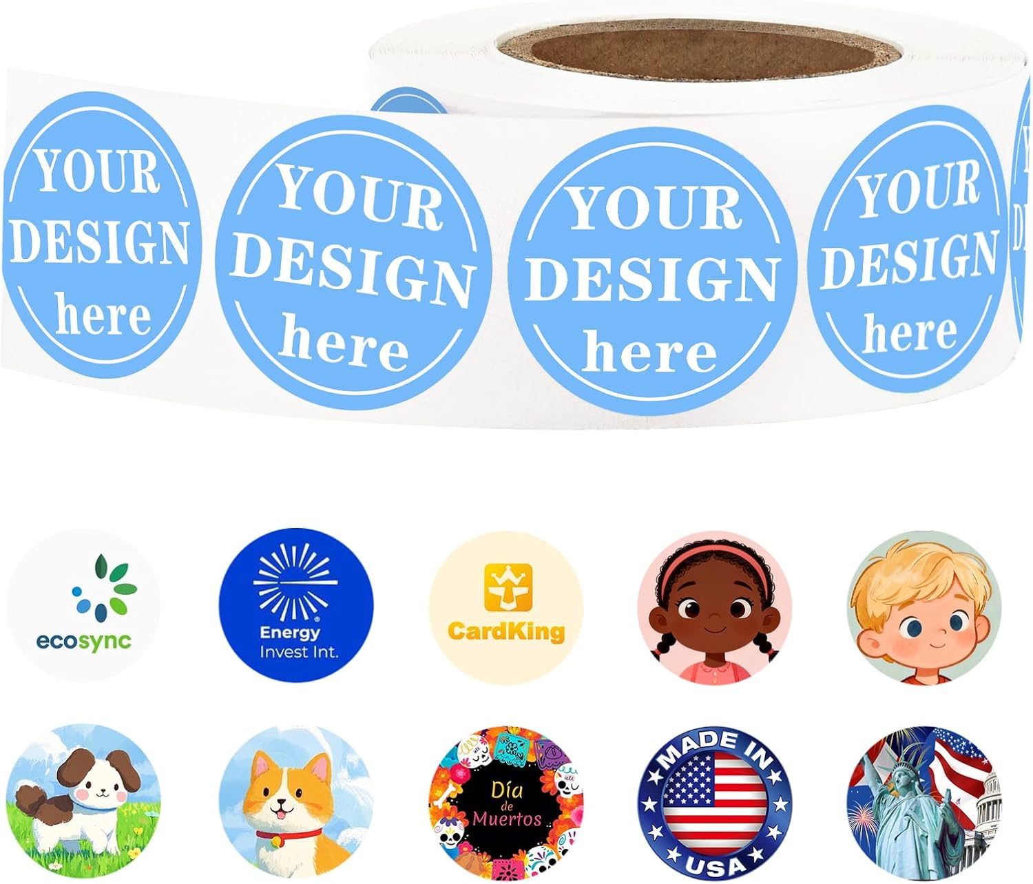 Custom Stickers Roll - Personalized Waterproof Logo Labels for Business