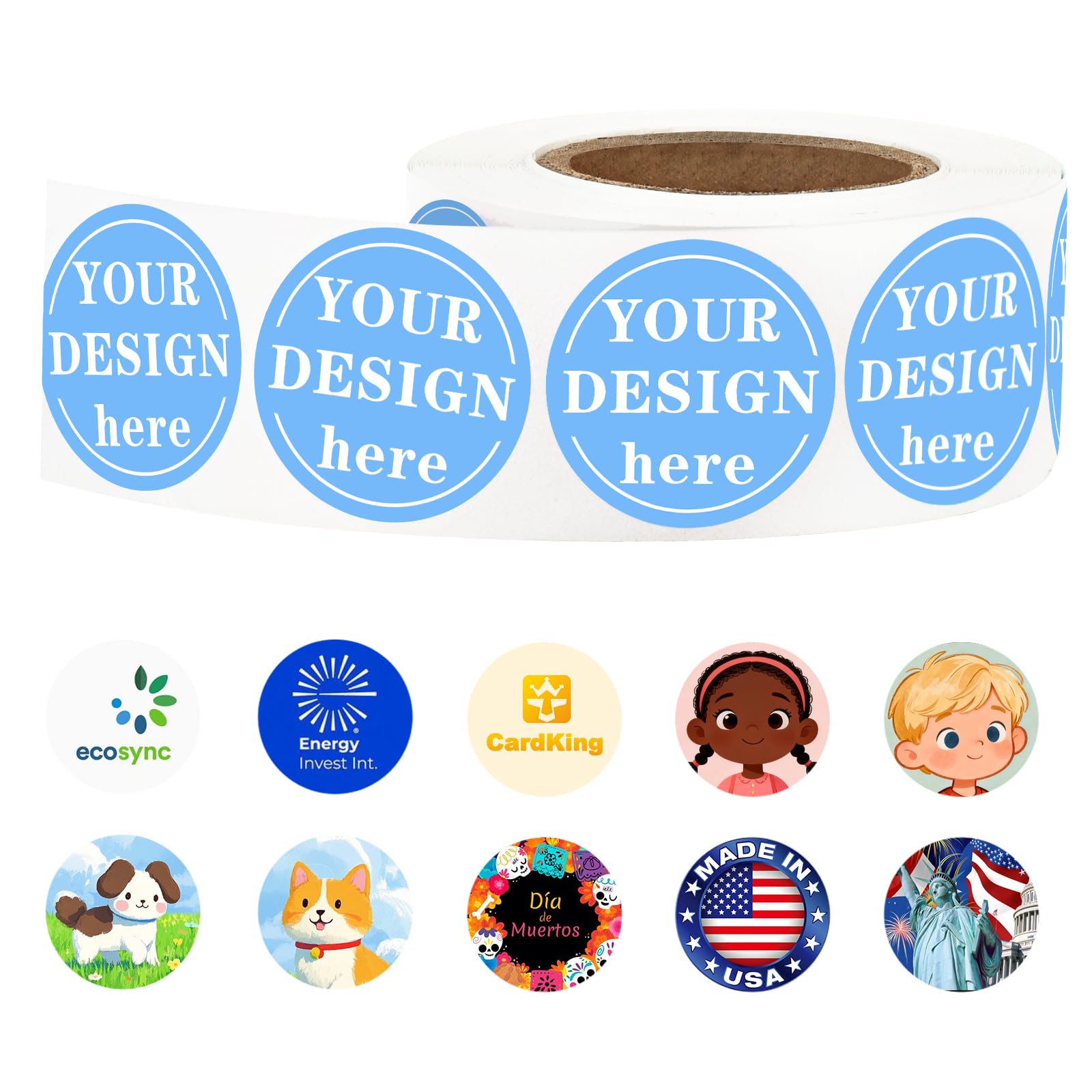 Custom Stickers Roll - Personalized Waterproof Logo Labels for Business
