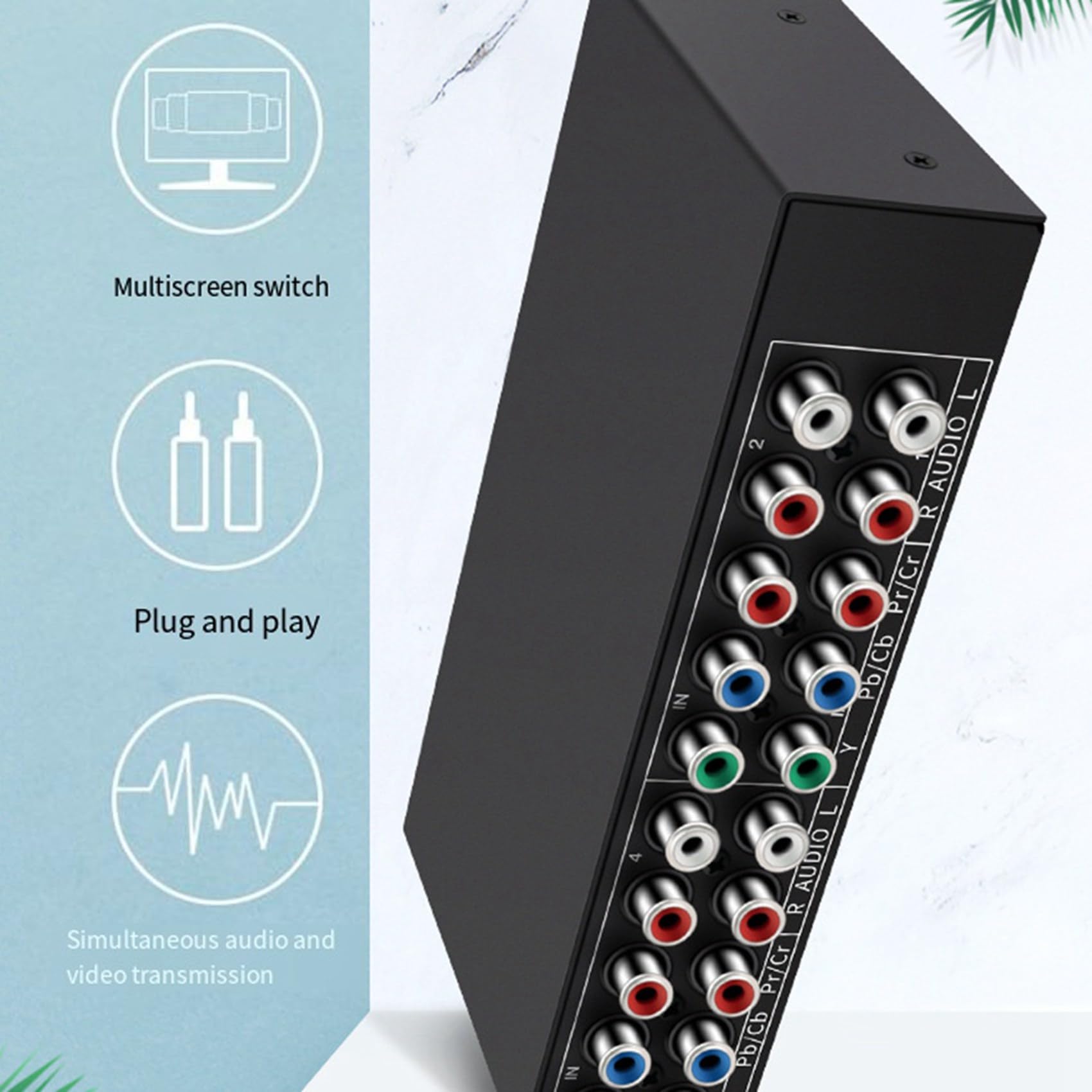 2 sztuki 4x1 Component Video Signal Switcher YPbPr YCbCr Audio DSW41 przycisk ścianki działowej przełącznik ręczny CVBS 720P metalowa obudowa