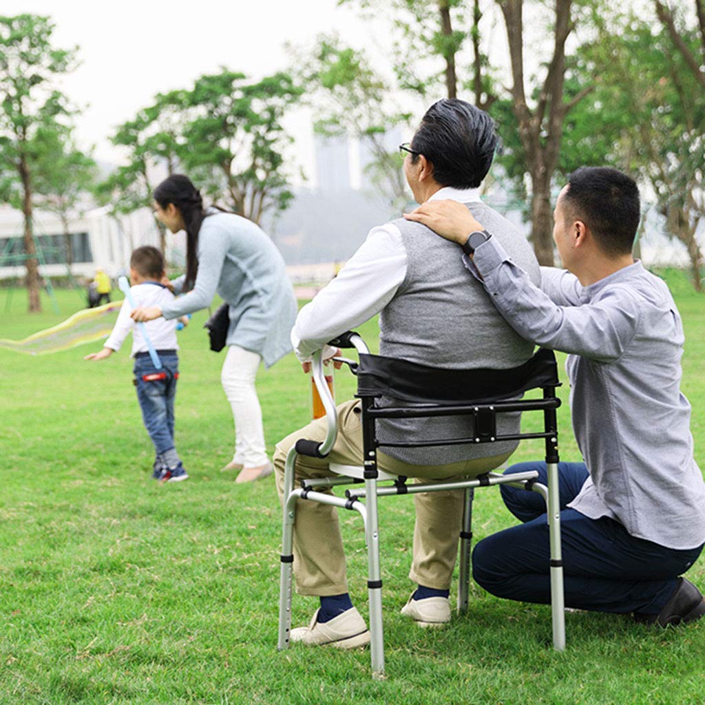 Andador para Ancianos,Práctico andador para personas mayores, bastón multifuncional, andador auxiliar de 4 patas, material de aleación de aluminio, plegable para personas mayores, caminata a