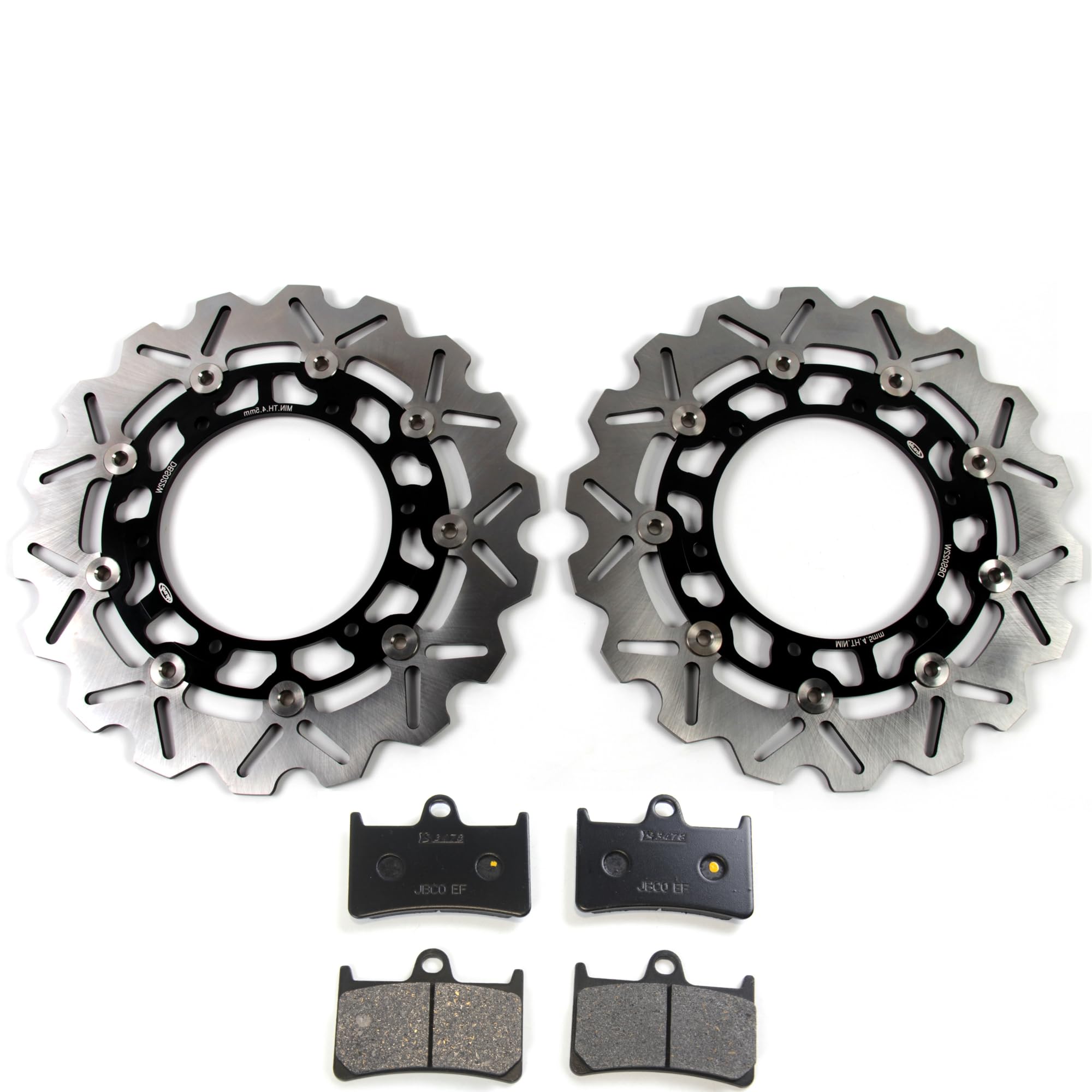 Arashi Kit dischi e pastiglie per freni anteriori per Ya.ma.ha YZF R6 1999-2002 Accessori di ricambio Nero 2000 2001