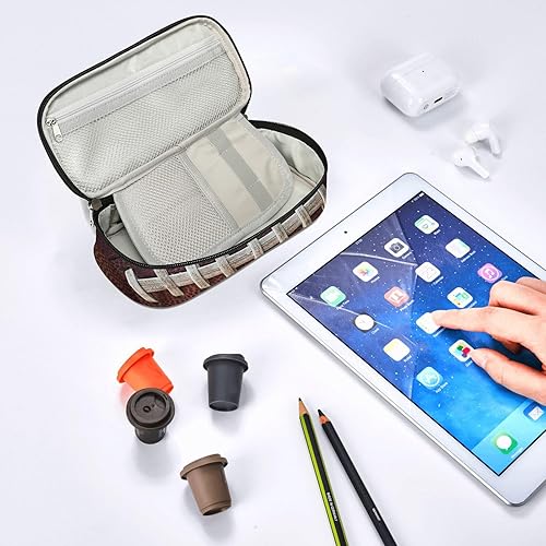 Miniatura 3 de Estuche para bolígrafos de fútbol, para pinceles, papelería, multifunción, bolsa de almacenamiento de gran capacidad con cremallera, regalos de