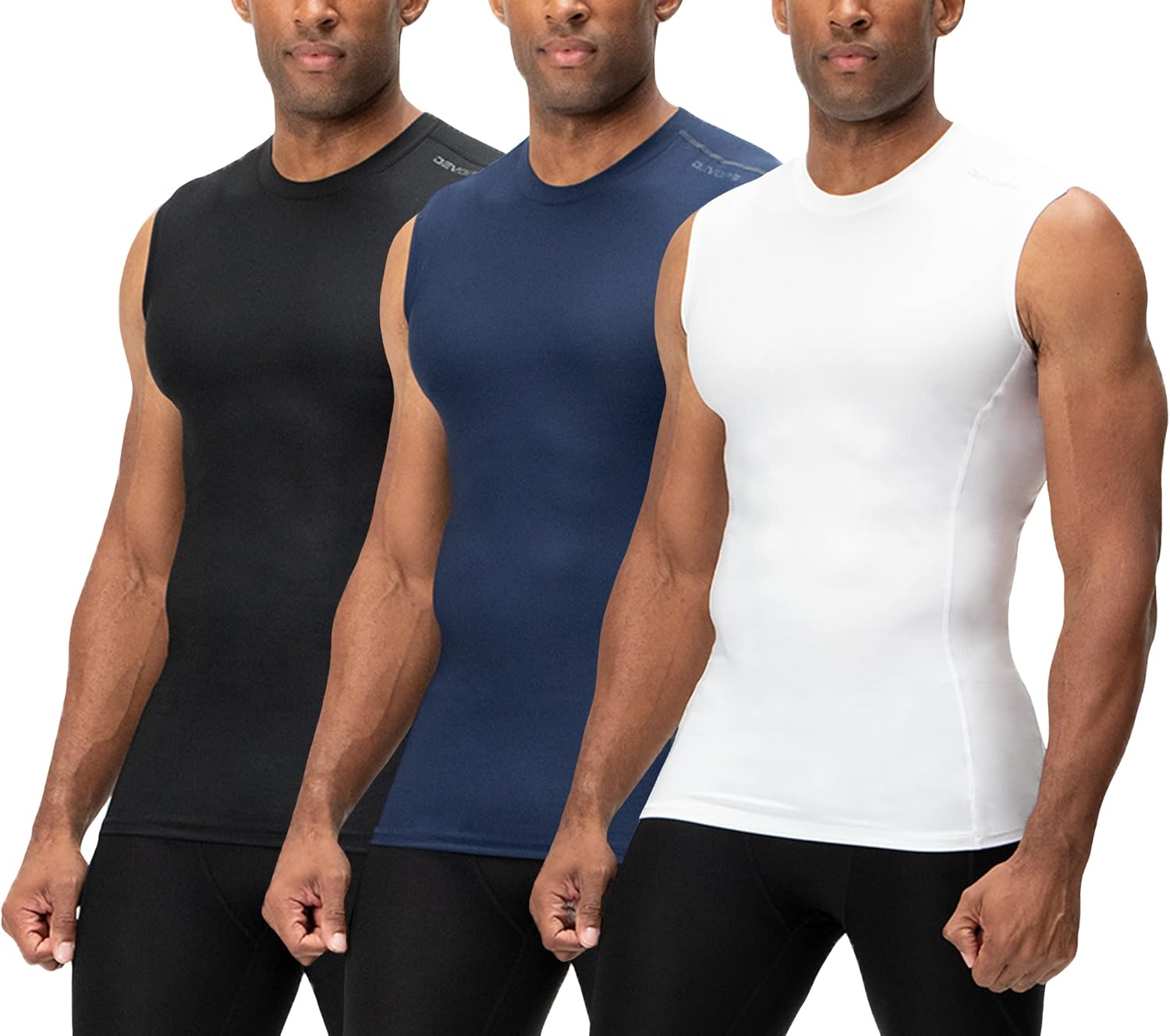 DEVOPS 3 Pack Men’s Athletic Compression Shirts Sleeveless