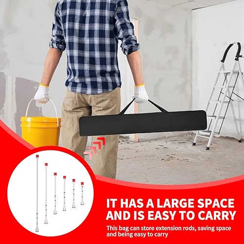 Miniatura 2 de Juego de 6 postes de extensión, poste de extensión de punta de pistola de pintura sin aire, para pistola de pintura sin aire, bolsa de transporte