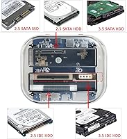 Vista 4 de TCC-S865 USB 3.0 a SATA IDE Dual Slots Externo Transparente Disco Duro Estación de Acoplamiento con Lector de Tarjetas y 2 Puertos USB 3.0 Hub