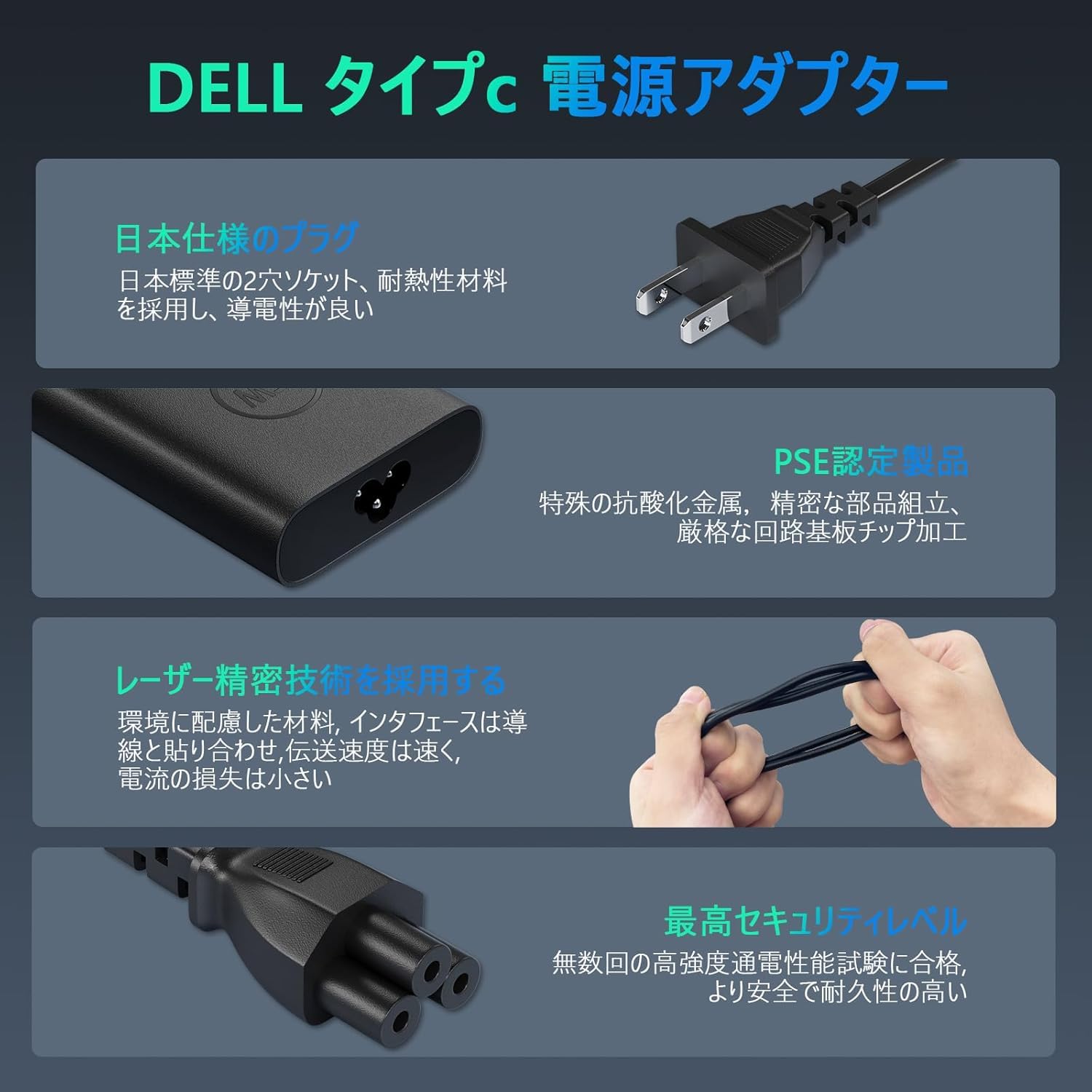 Amazon.co.jp: 65W Dell デル タイプc Type-C Acアダプター 純正 USB-C 