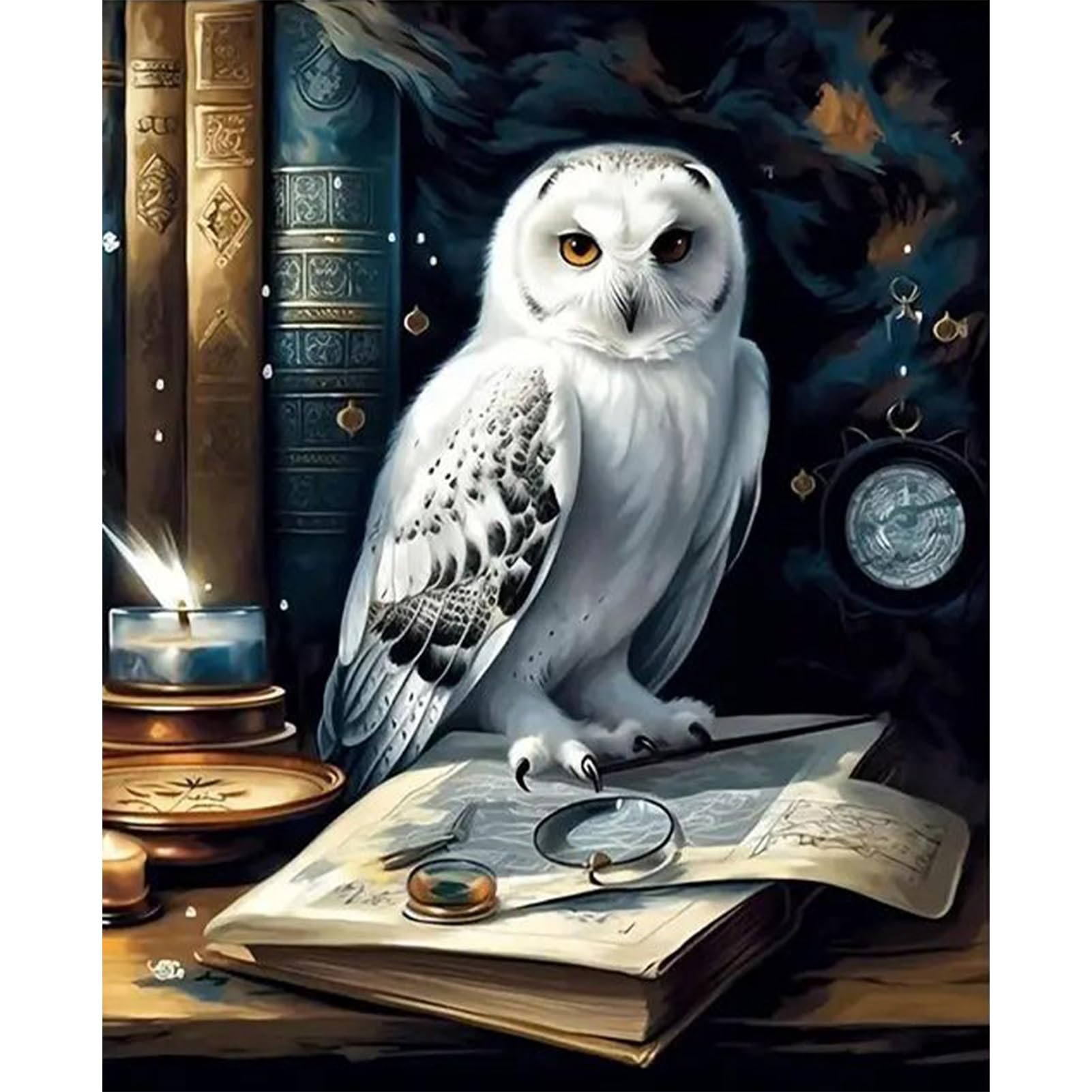 JATOK Malen Nach Zahlen Erwachsene, Paint by Numbers Malen Nach Zahlen, DIY Eule mit Pinseln und Acrylfarben Handgemalt Ölgemälde Leinwand für Home Decor, Ohne Rahmen (40x50cm/16x20in)