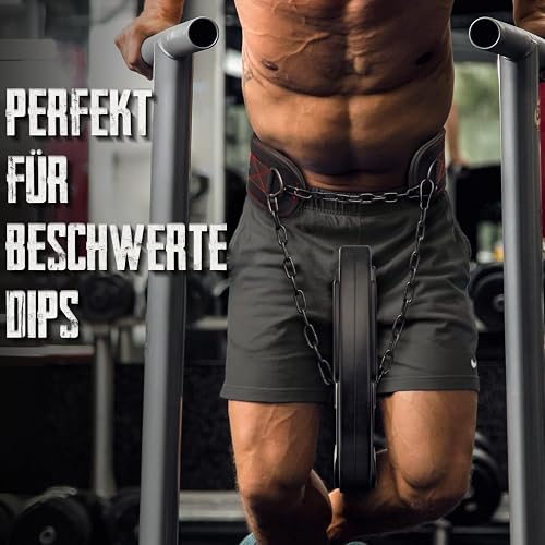EVO Fitness Ceinture Lestée Musculation 36 Pouces Chaîne Réglable Ceinture De Musculation 6,2" Support Dorsal Ceinture De Levage Ceinture De Trempage Menton Pull Ups Hommes Gym (Noir) - 2