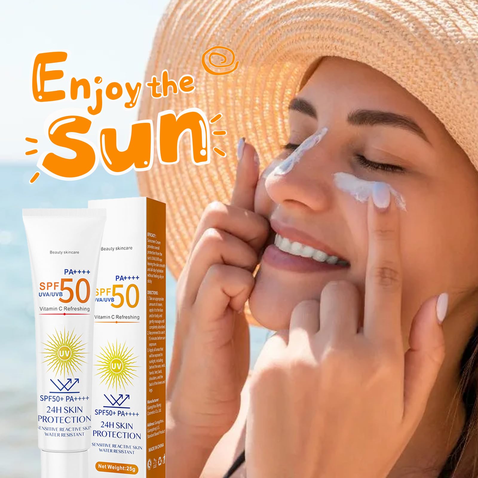 Sunscreen SPF 50, Sun Cream, Vitamin C Face Sunscreen, SPF 50+ PA++++ Lightweight and Refreshing - Image 2