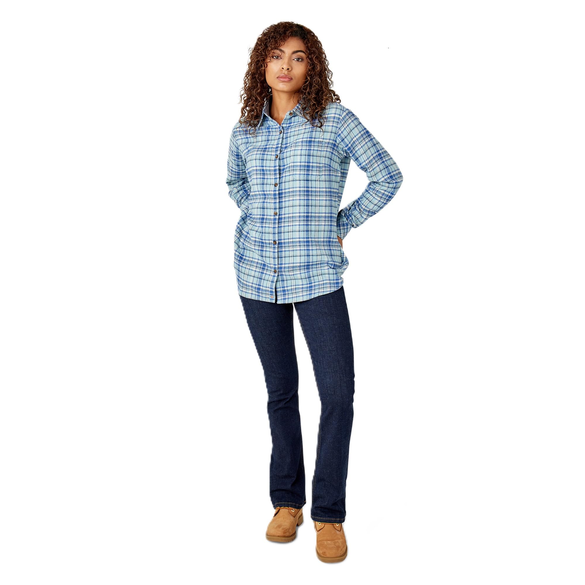 Women's Plaid Flannel Long Sleeve Shirt