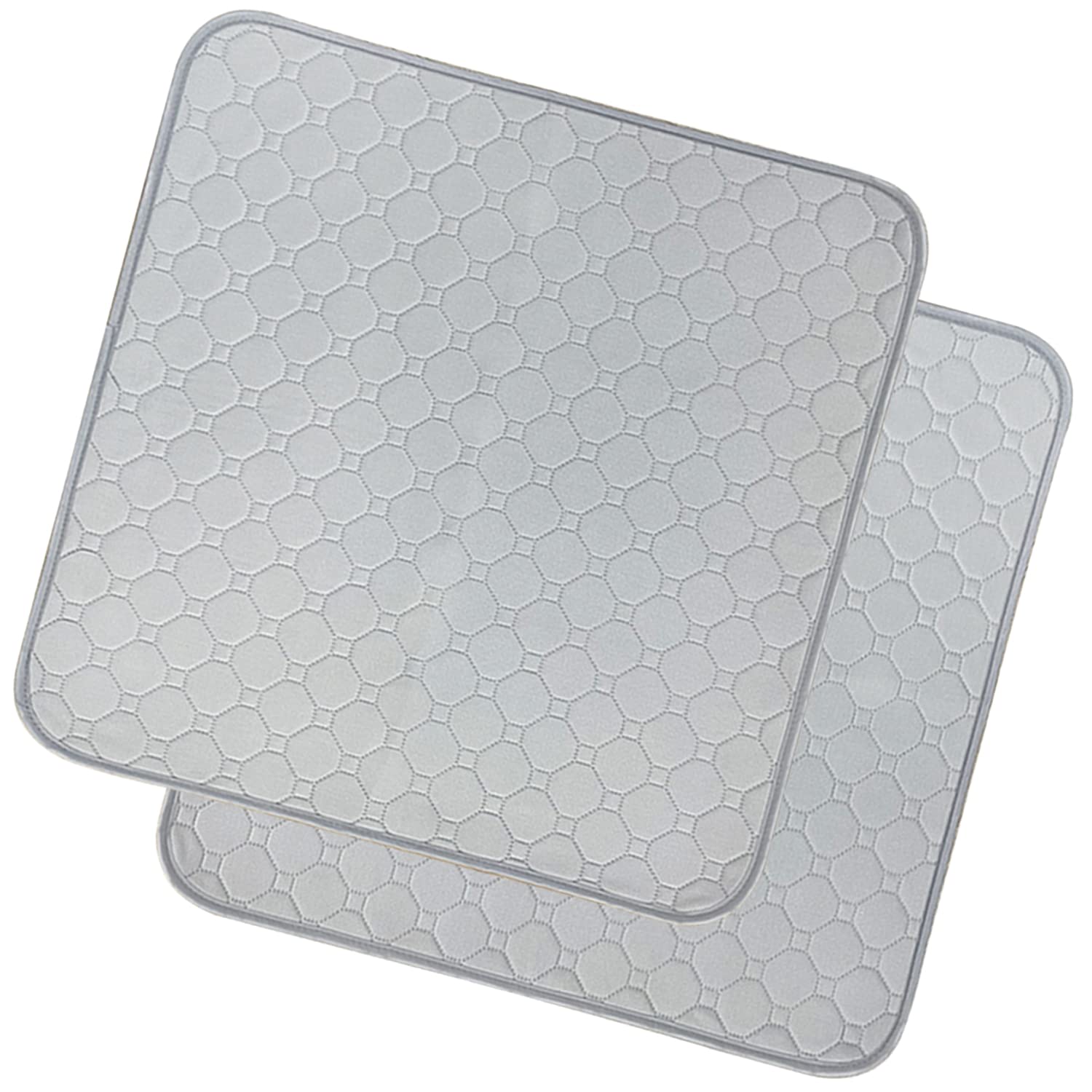 Incontinence Chair Pad Washable 2 Pack, Anti-Slip Reusable Incontinence Bed Protector, Washable Seat Pad, Bed Chair Pad Large (Grey 21*22 inch)