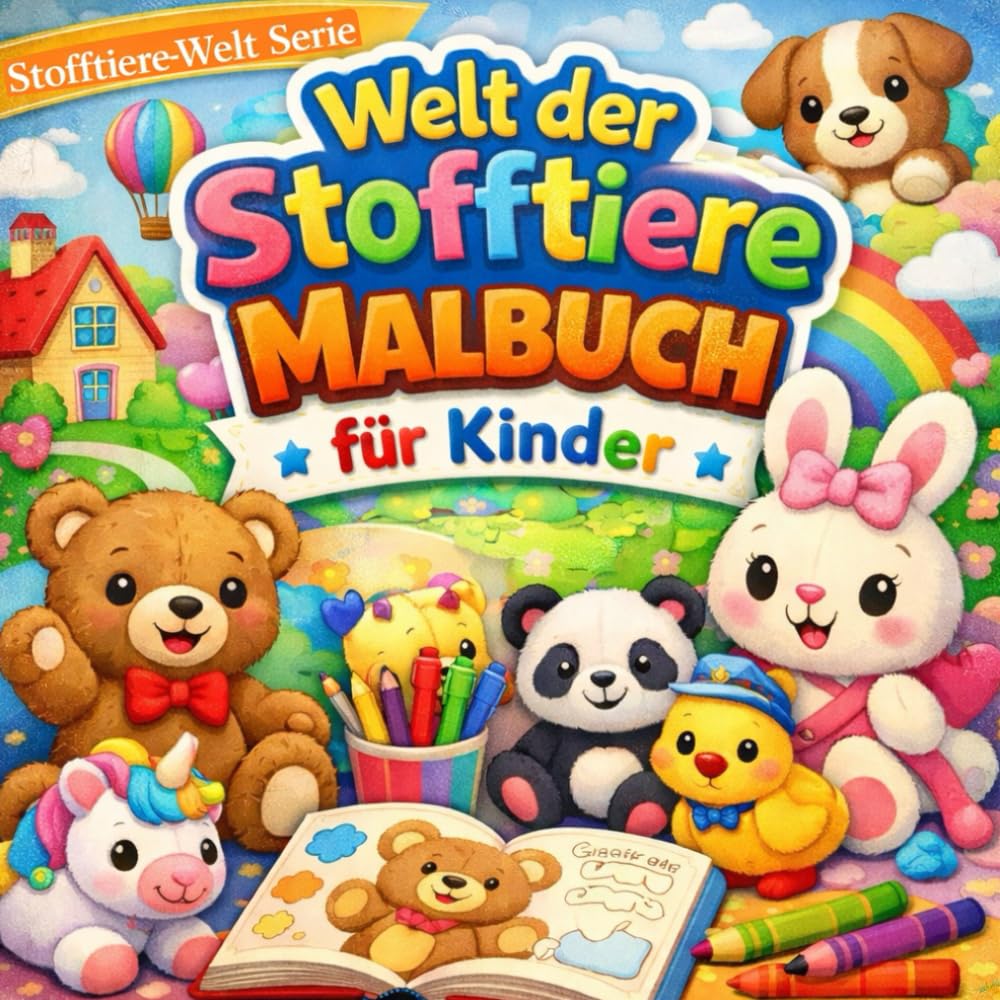 Welt der Stofftiere: Malbuch für Kinder: Niedliche und lustige Ausmalbilder für Kinder