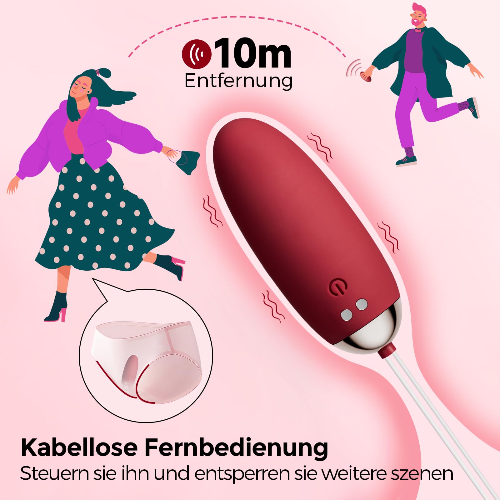 Ovetto Vibrante Donna telecomando Vibratore Telecomando-Sexytoysys Giochetto sessuale per coppie Vibratore con telecomando Palline d'amore-Ovetto Vibrante con telecomando, Comando a distanza