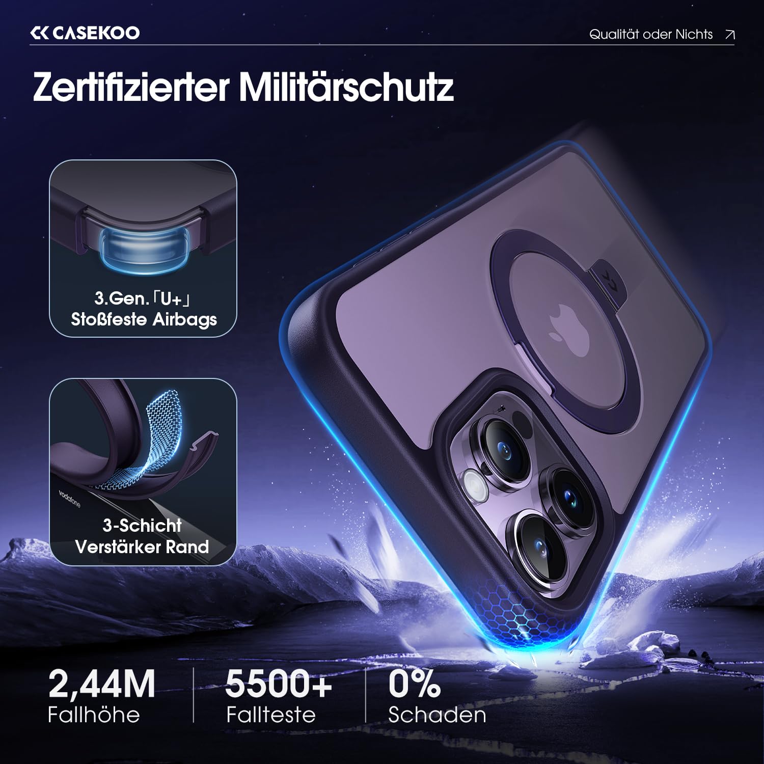 MagSafe Hülle Für IPhone 14 Pro Max – Magnetisch, Stoßfest Mit Verstecktem Ständer
