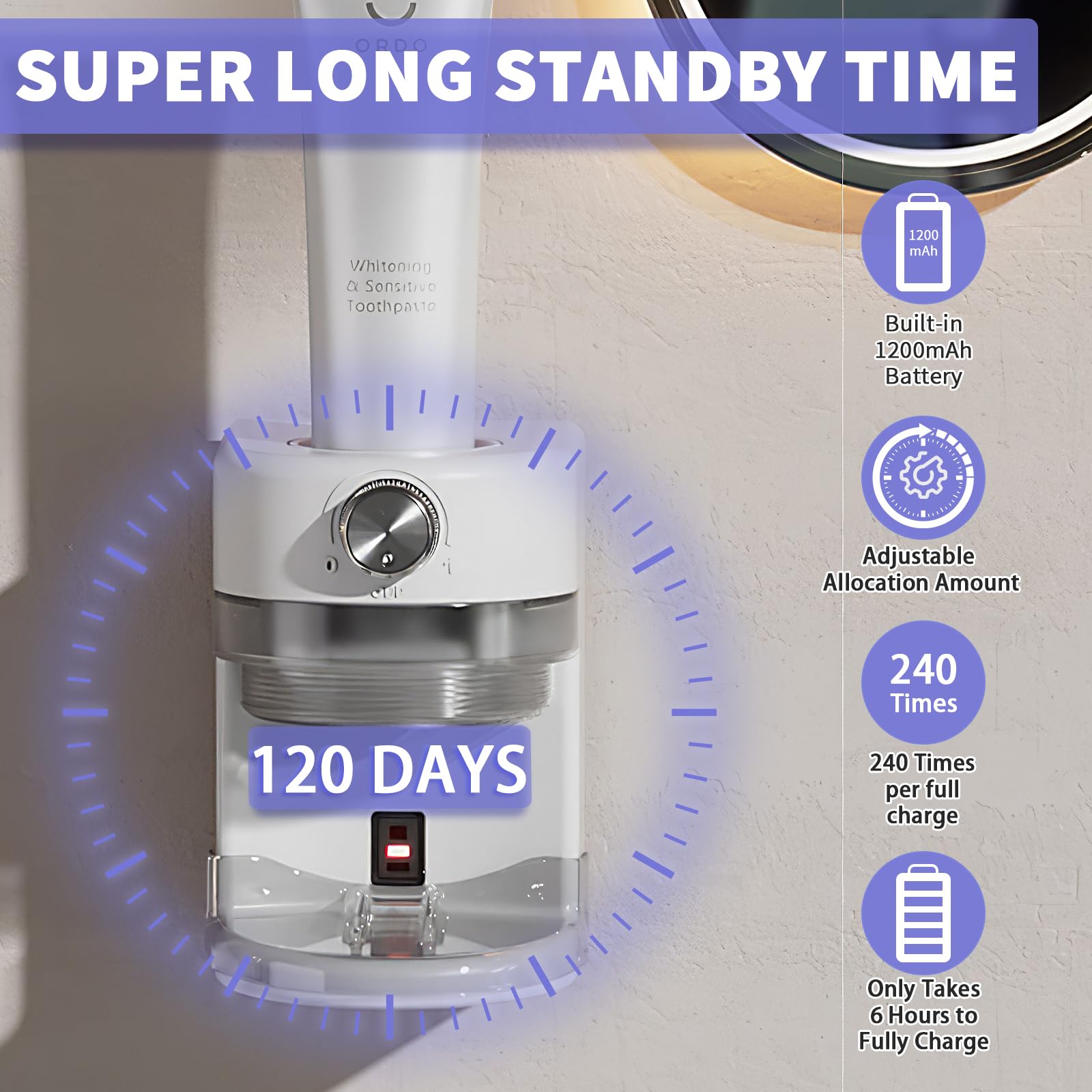 Automatic Toothpaste Dispenser, Wall Mounted Electric Toothpaste Dispenser for Kids and Adults,Toothpaste Squeezer with Adjustable Toothpaste Dispensing Volume for Bathroom