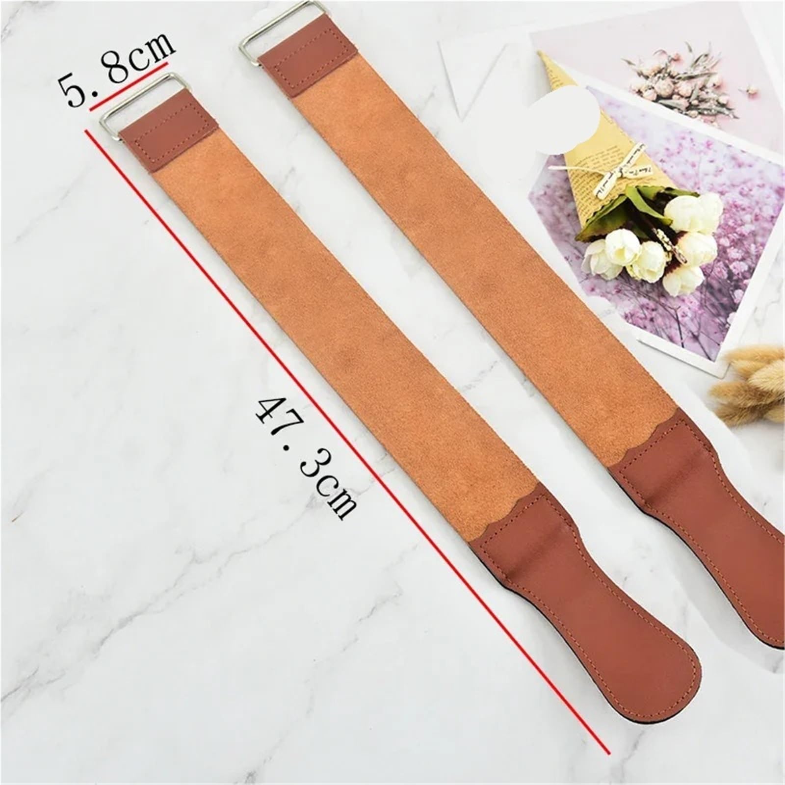 Coramella per Affilatura Cinturino in pelle for affilatura, rasoio a mano libera, affilatrice, lucidatura, cintura for Per Rasoi, Affilatura Coltelli E Scalpelli(Leather 6 pcs)
