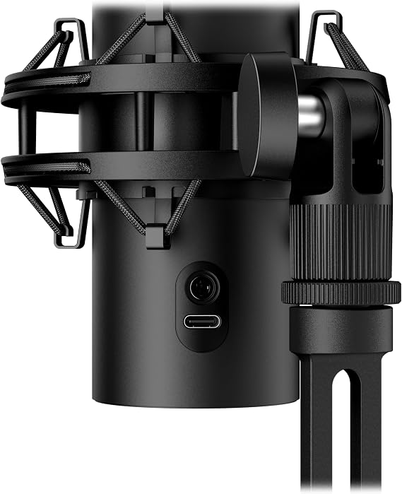 HyperX QuadCast 2 S USB Microphone, with RGB Lighting, Streaming and Podcasting, with On-Board Controls, LED Lighting, Removable Shock Mount, PC, Mac, USB-C - Black