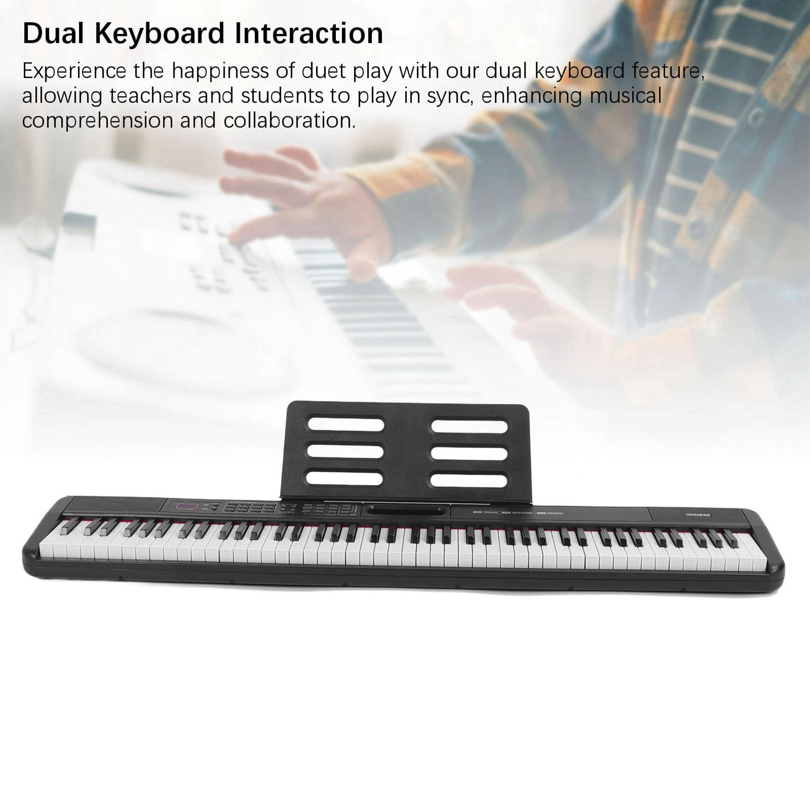 Tastiera di Pianoforte 88 Tasti, 900 Timbri 700 Ritmi 110 Brani Dimostrativi Kit Tastiera Elettrica Portatile (Spina europea