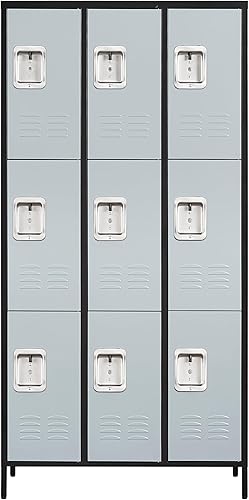 Miniatura 10 de SISESOL Armarios metálicos para empleados  9 puertas de acero grande escuela oficina casa gimnasio garaje armario armario