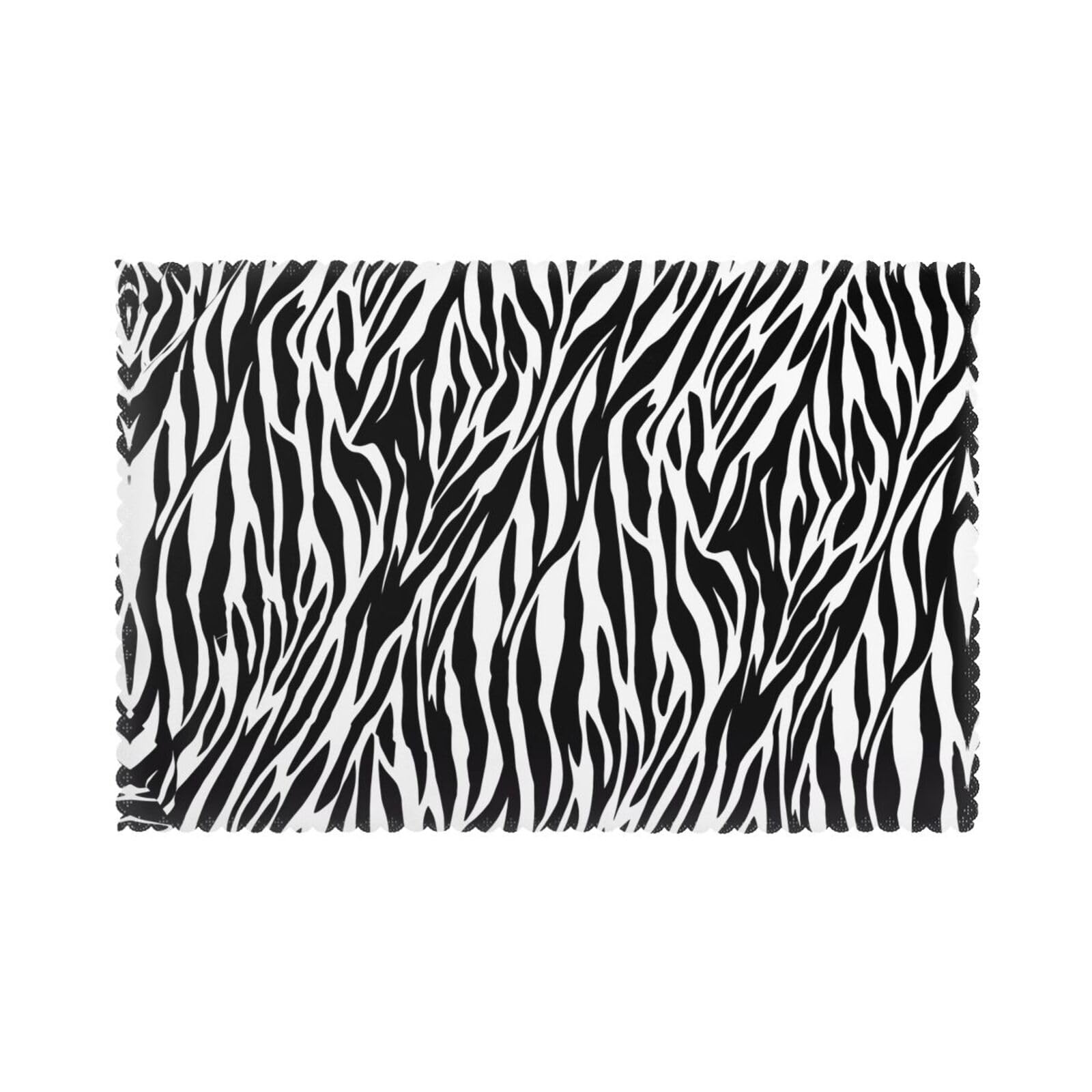 HJFCZH Zebra Print Prints Placemats Set of 6 12x18in – A Great Housewarming Gift for a Warm & Stylish Home