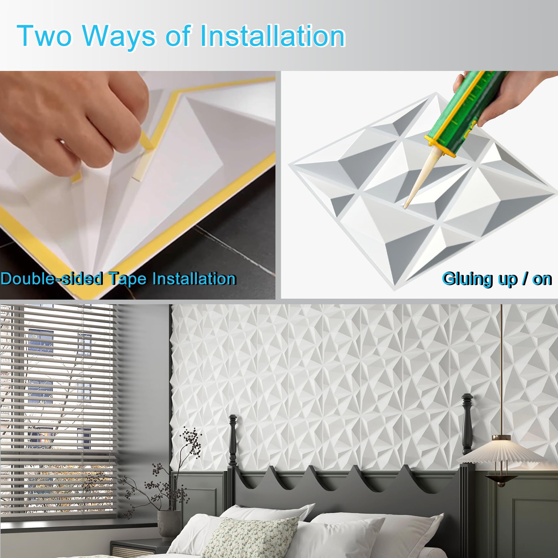 MIX3D Paquete de 33 paneles de pared 3D, paneles decorativos modernos para decoración de paredes interiores, paneles de revestimiento de pared de PVC para sala de estar, vestíbulo, dormitorio, hotel,