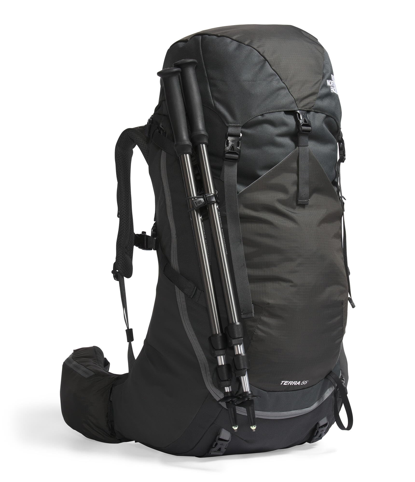 The North Face Womens Terra 55 Backpack Asphalt GyBlk-NPF XSSmall | Hiking Pack Women-Specific Fit Cinch-Top Opening Pole & Ice Axe Attachments product thumbnail 7