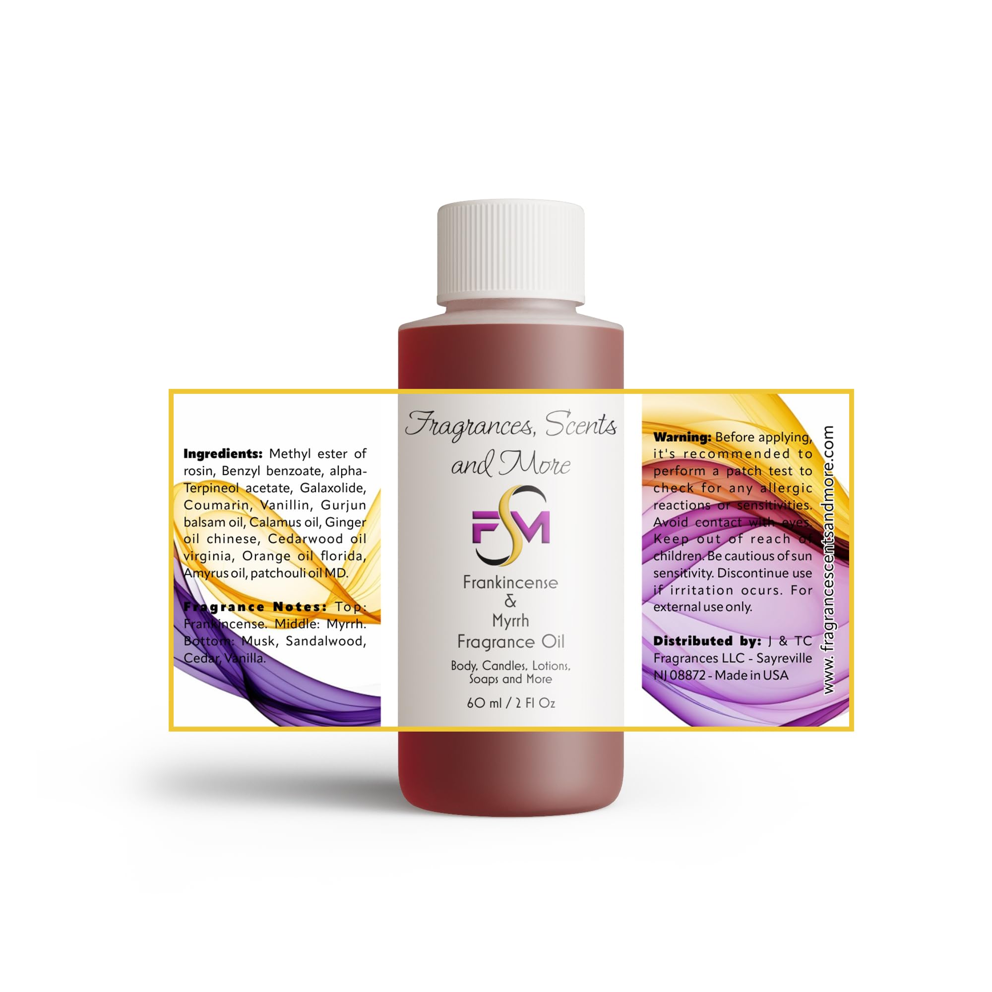 Frankincense & Myrrh Fragrance Oil - 2 Fl Oz Plastic Bottle (60ml)