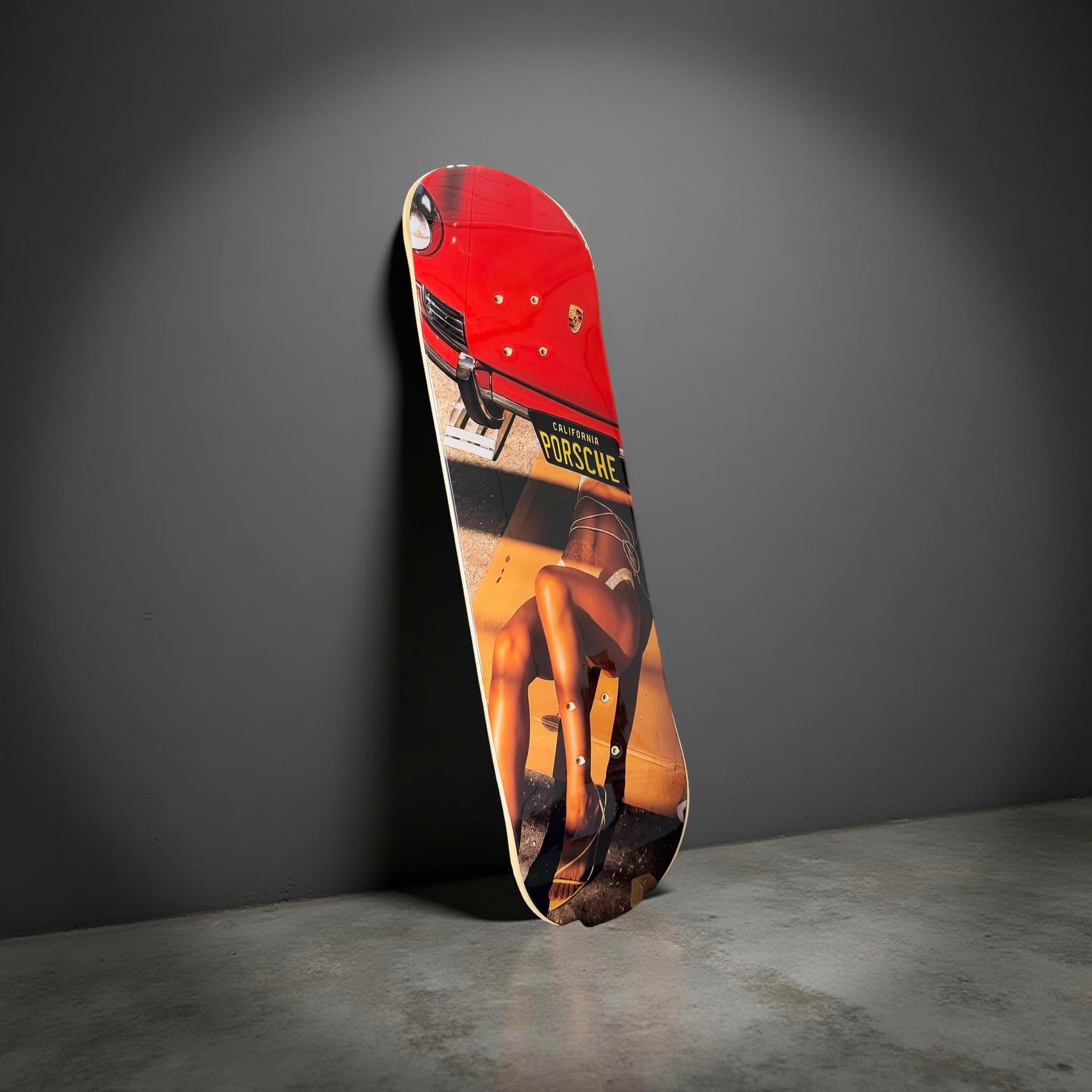 BDTrims Designer-Influenced Modern Pop Art Skateboard Decks, Premium 7-Ply Maple, Wall Decor, Customization Available (1PC: Porsche)