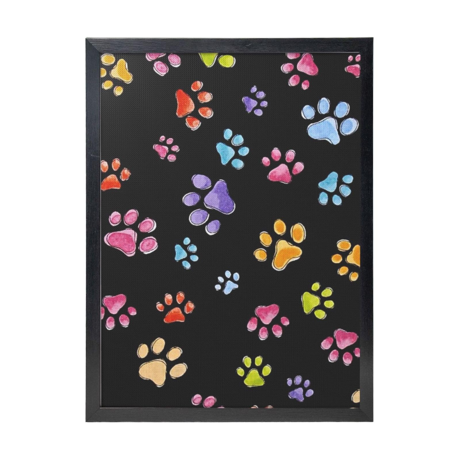 Framed Wall Art - Decorative Canvas Painting Pawful Paws Print Pictures Poster Aesthetic Modern Prints Artwork for Bedroom Office Wall Decor Ready To Hang 12x16 in