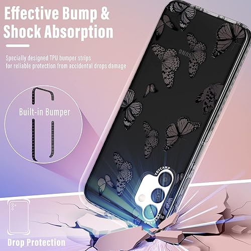 Miniatura 4 de Toycamp Funda para Samsung Galaxy A13 5G para mujer, diseño femenino de mariposa morada para niñas y adolescentes, funda con soporte de anillo (6.5