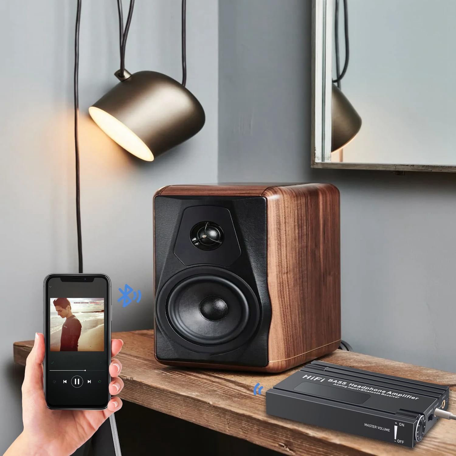 Wzmacniacz słuchawkowy HiFi Bluetooth Przenośny wzmacniacz słuchawkowy HiFi z regulacją głośności do MP3/MP4/telefonów/odtwarzacza cyfrowego