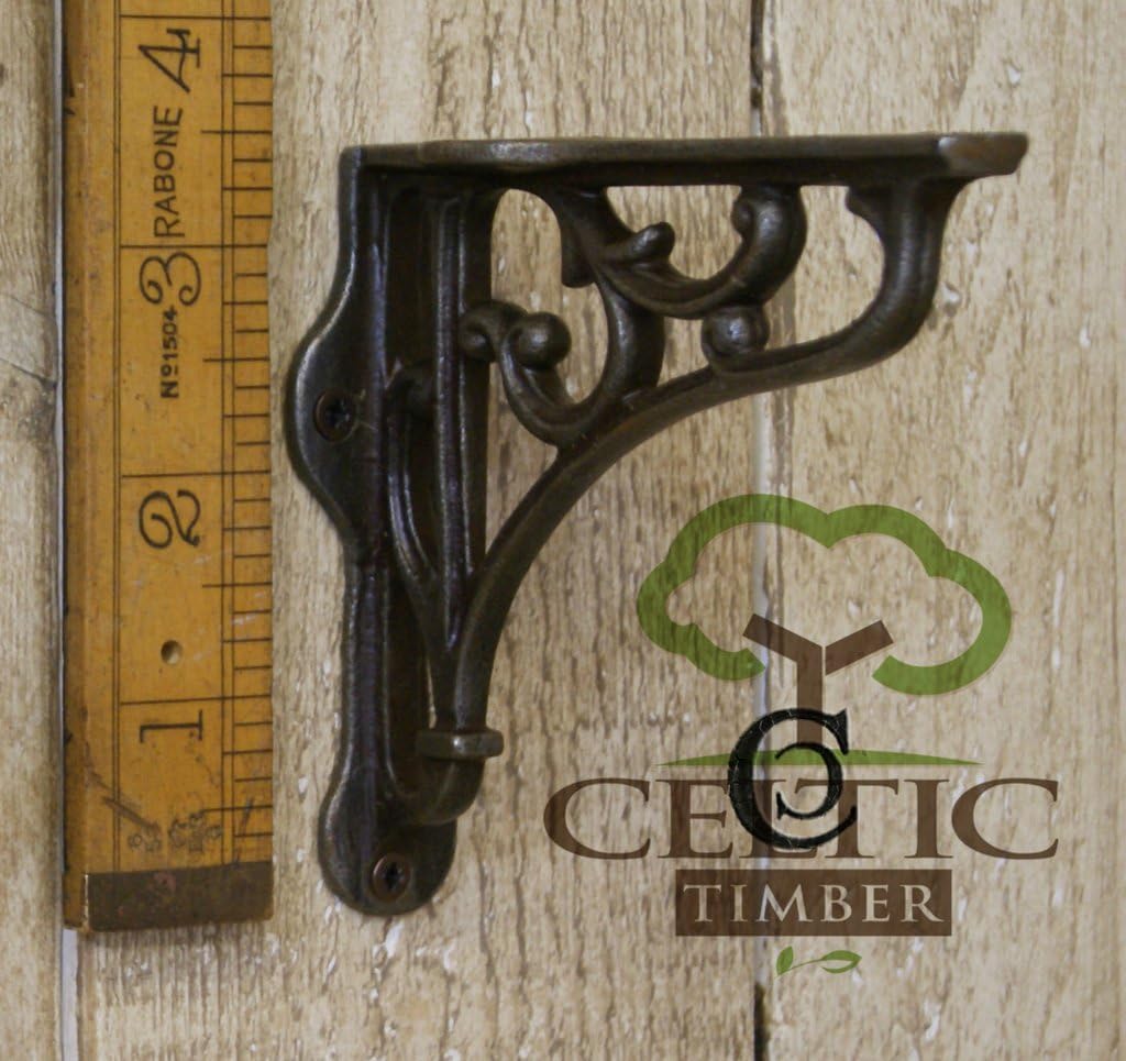 Celtic Timber Shelf / Wall Bracket Decorative Cast Antique Iron 3.5