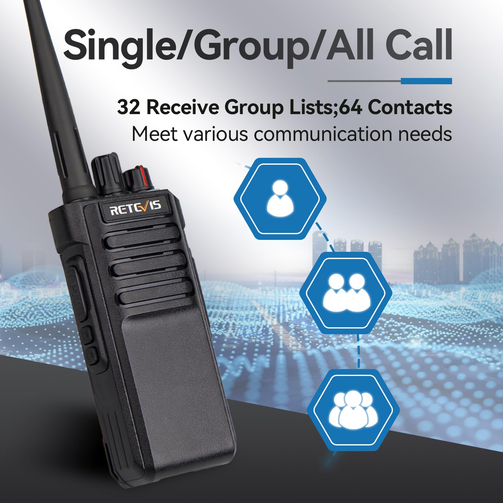 Retevis RT29D High Power Walkie Talkie DMR, Wodoodporność IP67, UHF, Bateria 3200 mAh, Cyfrowe Krótkofalówki z Dobrym Szyfrowaniem dla Hotelu, Magazynu, Farmy (Czarny, 2 Szt)