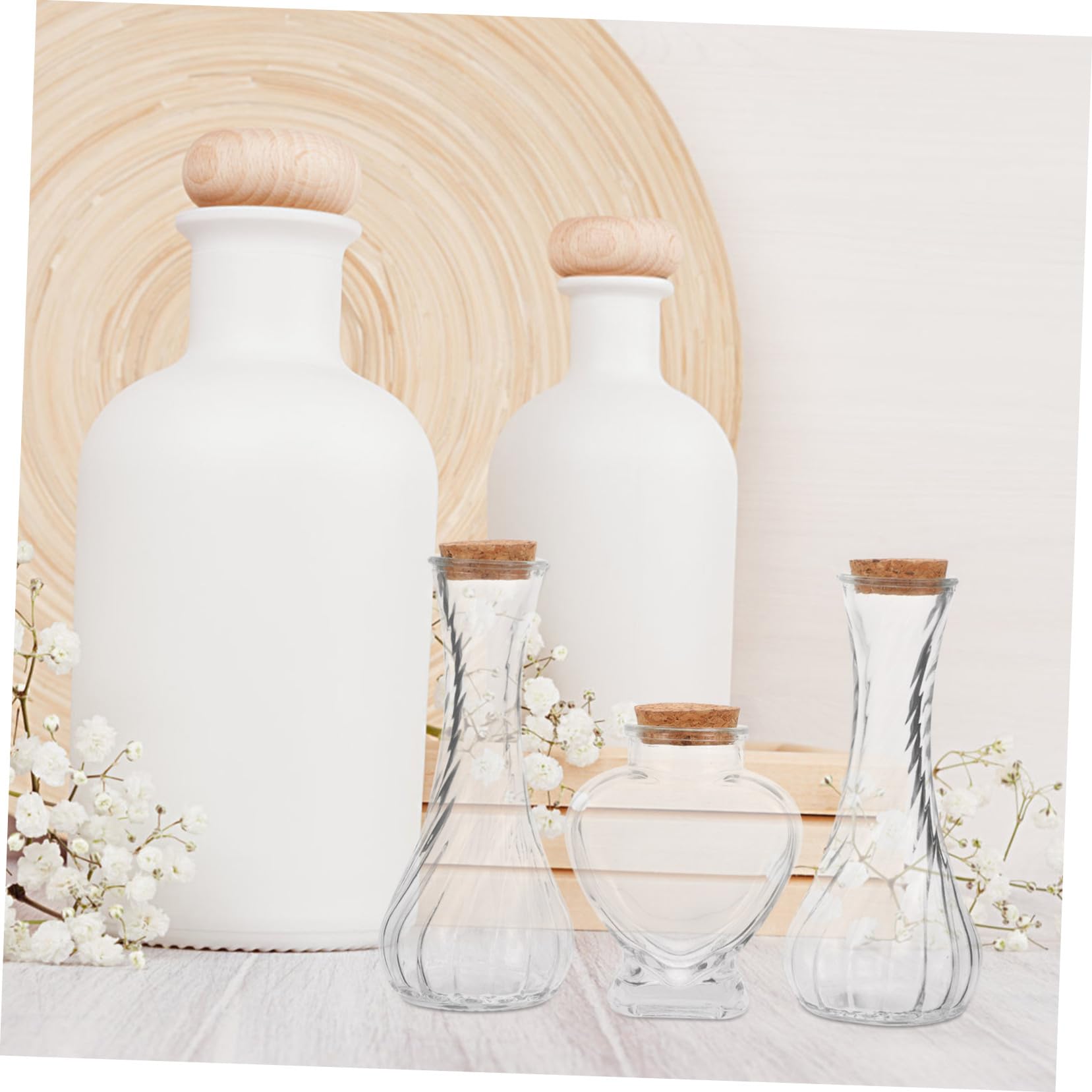 Genérico Juego De 3 Botellas Para Ceremonia De Arena Conmemorativa De Boda Kit De Botellas Tarro De Decapado De Sichuan Botella De Mensaje De 1 Litro Botella Transparente A La
