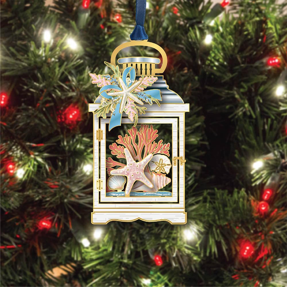 Beacon Design Küste Laterne Ornament mit Seestern Muschel, Baumschmuck für Küste Strand Sommer Liebhaber
