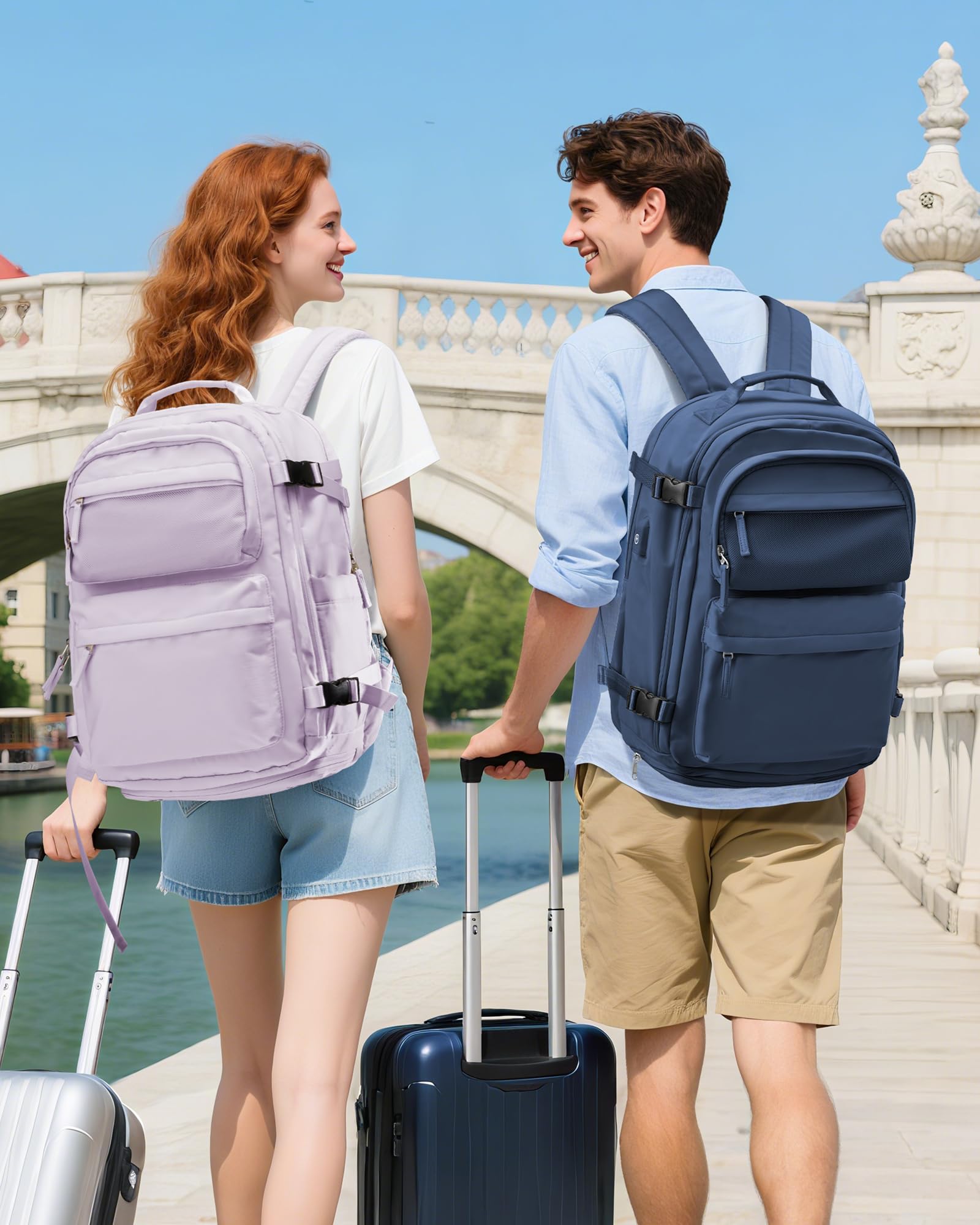 BJLFS Borse da Cabina per Ryanair 40×30×20 Zaino da Viaggio con Sottovuoto Bagaglio a Mano 40x20x25 Easyjet 45×36×20,Zaino con sistema di compressione,Zaino Casual per laptop da 14 pollici per scuola