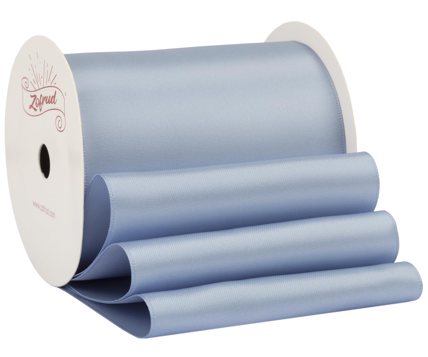 Zofrud French Blue Satin Ribbon 89mm x 9 Meters - Large Ribbon Ideal for Bows, Gift Wrapping, Flower Bouquet, and Crafts