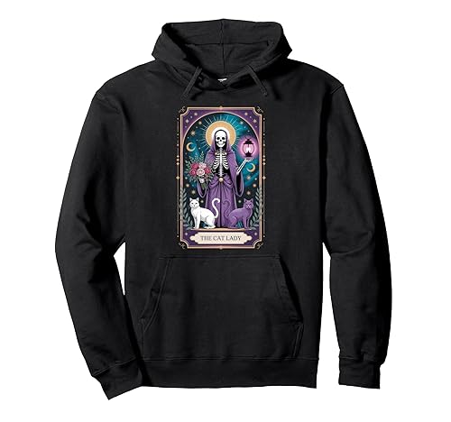 Cat Lover Skeleton Gothic Funny Tarot Card Gifts