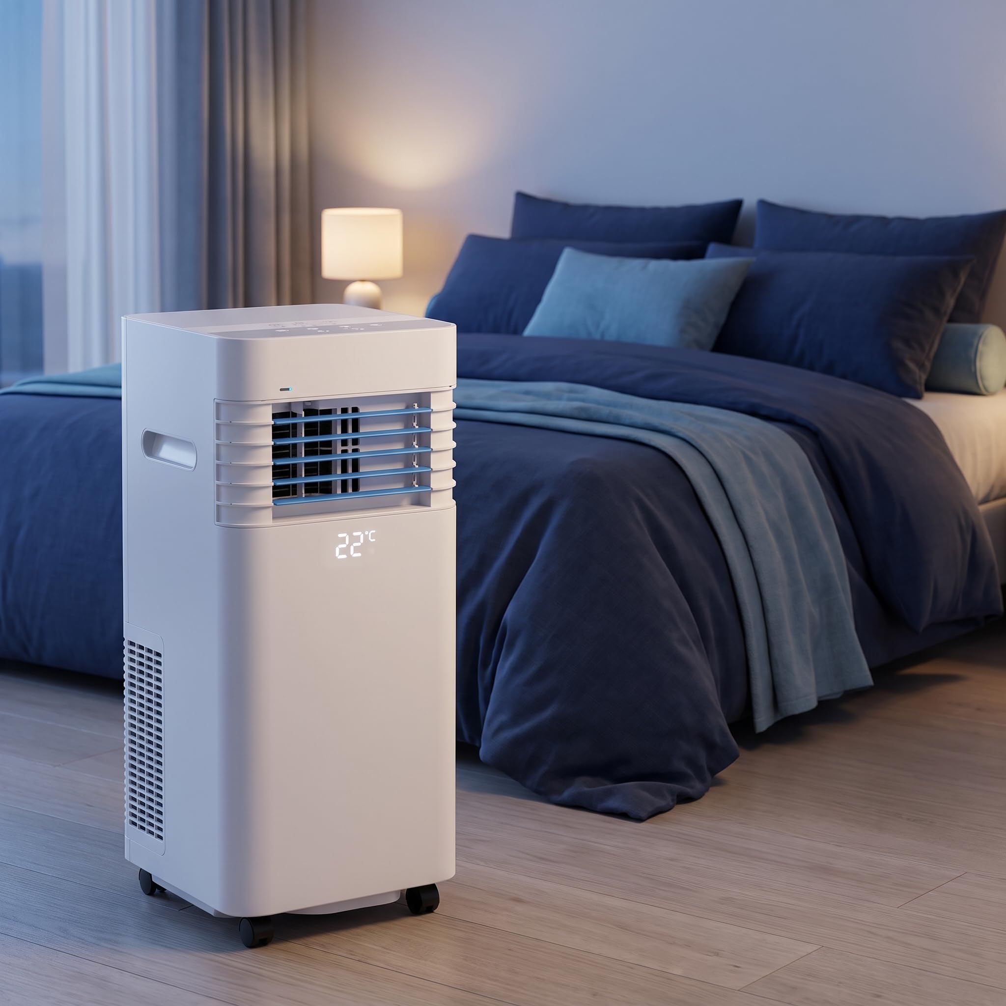 Przenośny klimatyzator 12000 BTU, chłodzi 300 m2, pilot zdalnego sterowania, timer 24 h, funkcja oscylacji, łatwy zestaw instalacyjny w zestawie – energooszczędne rozwiązanie chłodzące
