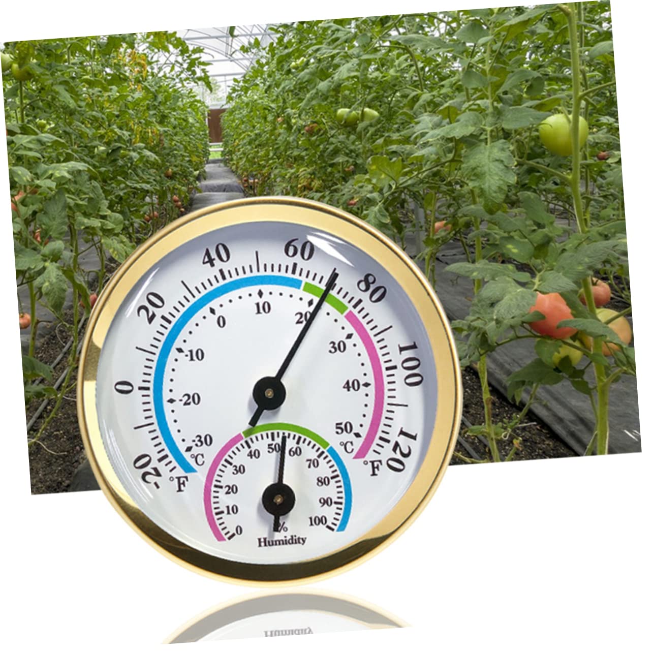 BESPORTBLE 4 Sätze Thermometer Thermostate Bahnhof Außen Hygrometer Groß Im Freien Temperatur Messgerät Feuchtigkeitsmesser Golden Aluminium 2 Stück * 4