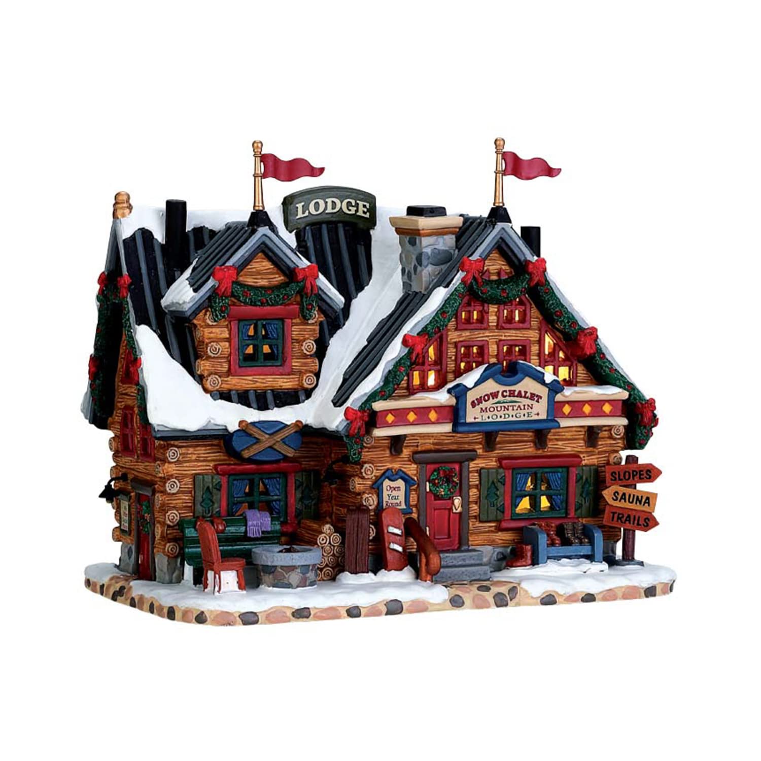 Lemax Vail Village Beleuchtetes Gebäude: Apres-Ski Lodge, Porzellan